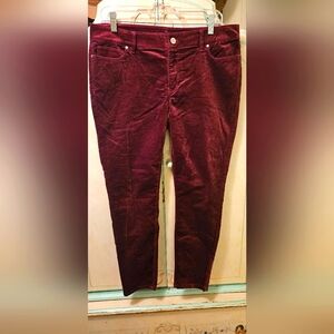 White House/Black Market Burgundy Skinny Velvet Jeans. Like New Sz 10S